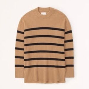 Abercrombie & Fitch striped Ribbed Tan brown black Sweater